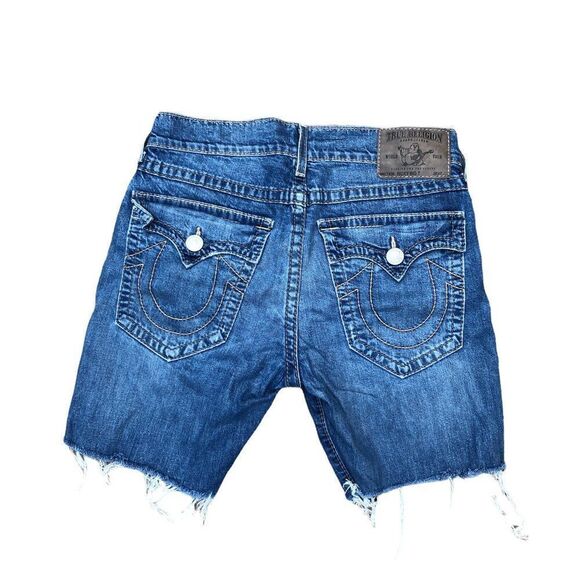 TRUE Religion Jean Shorts Size 34 RICKY BIG T Blue - Picture 2 of 5